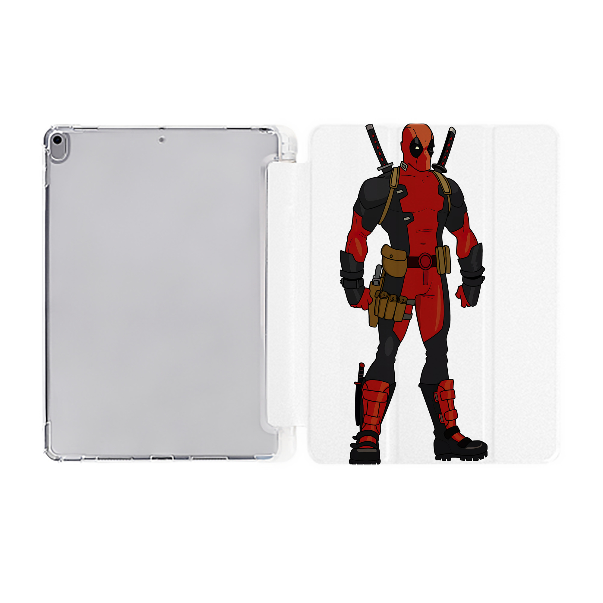 （画像用） Deadpool デッドプール IPad ケース ペン収納付き 三つ折りスタンド PUレザー×シリコン 対応機種9.5/10.5/10.9インチ